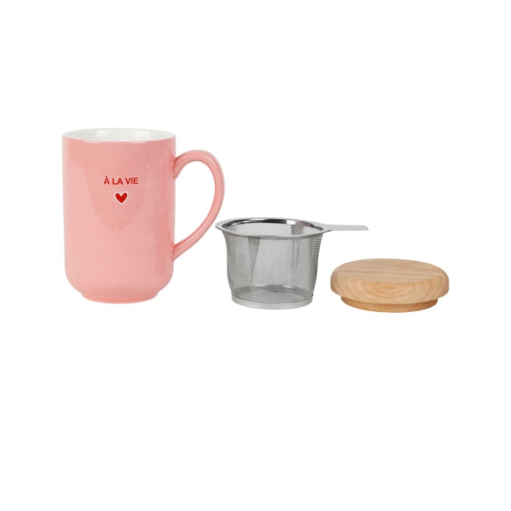 Lot de 2 tisanières douce amour 45 cl filtre inox - sema