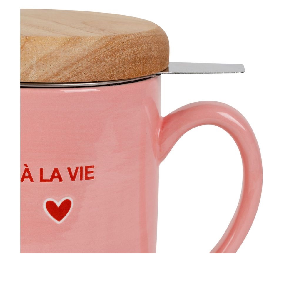 Lot de 2 tisanières douce amour 45 cl filtre inox - sema