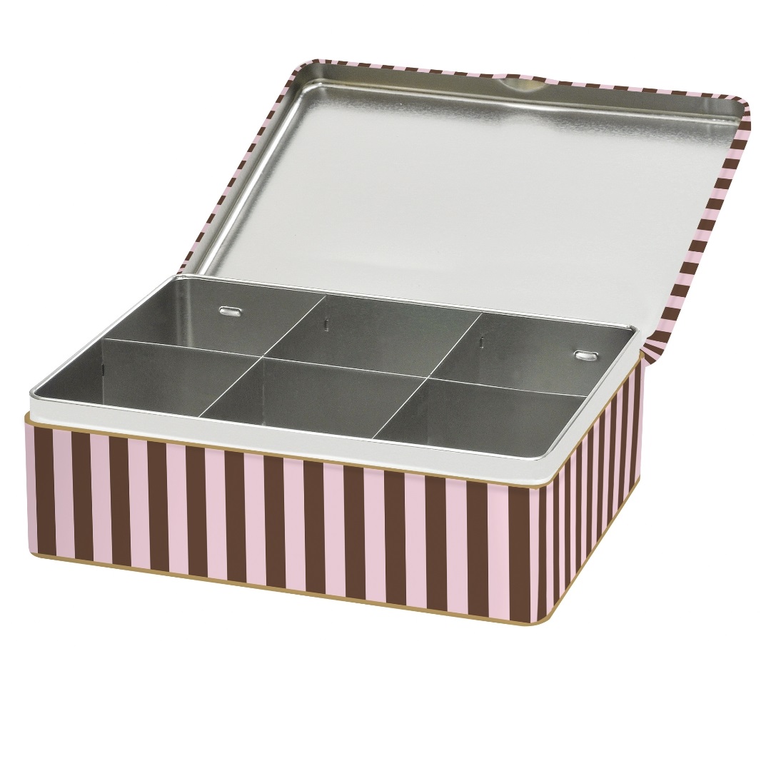 Sweet moments, boite à sachets de thé en métal 20 x 15,5 x 7 cm - easylife