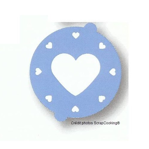 Pochoir pour gateau rond coeur photo non contractuelle - scrapcooking 