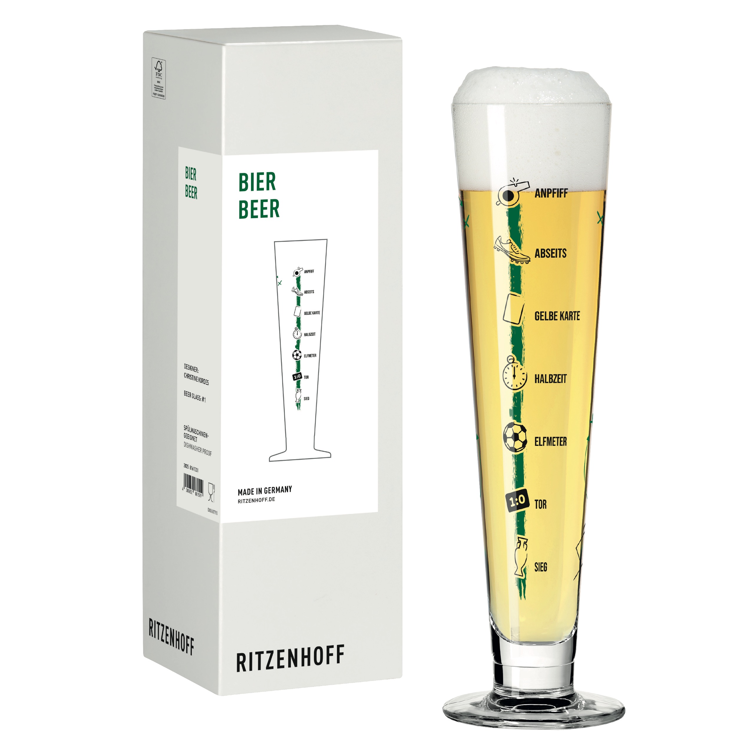 Verre à bière heldenfest 0,4l collection football c.kordes 2025 - ritzenhoff