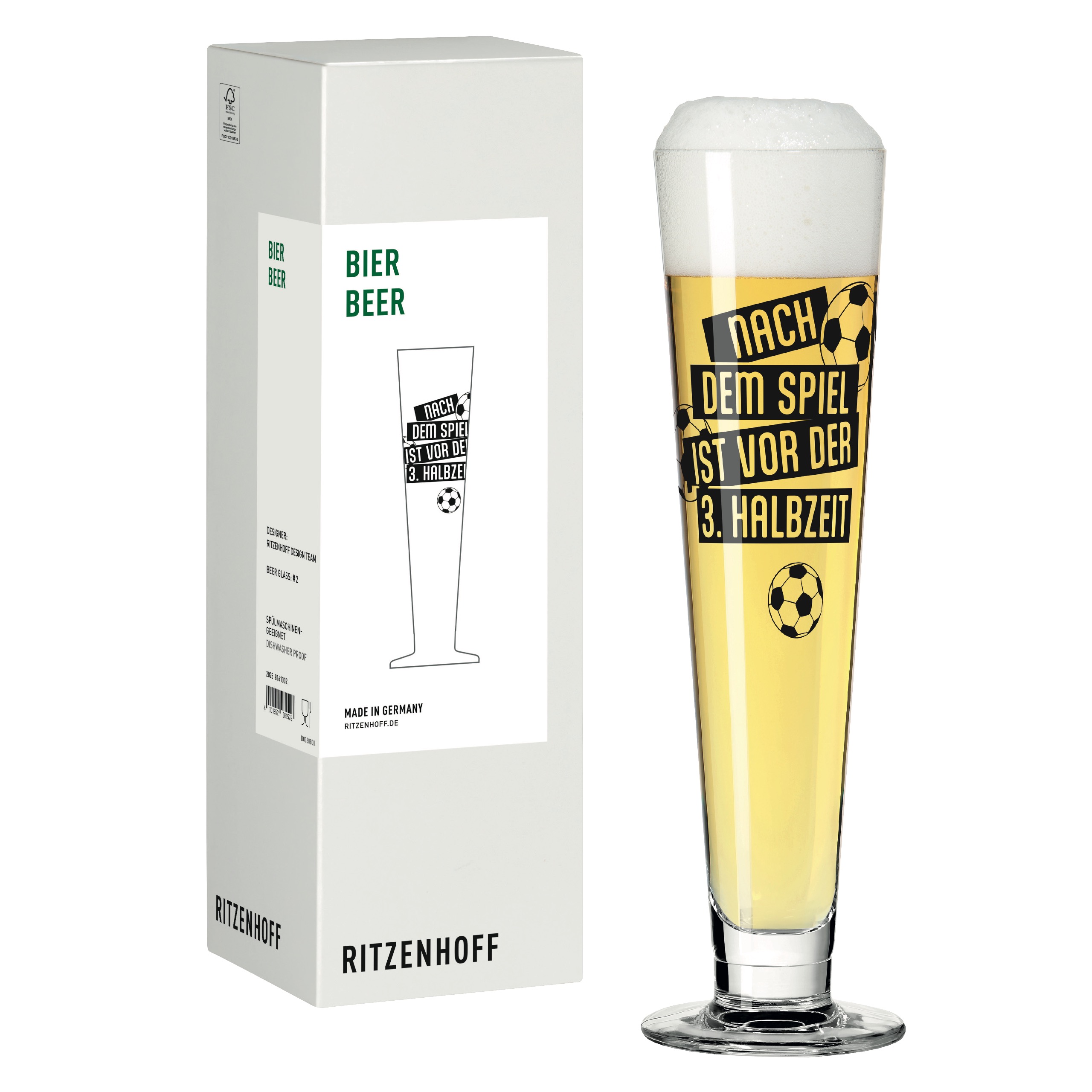 Verre à bière heldenfest 0,4l collection football rdt 2025 - ritzenhoff