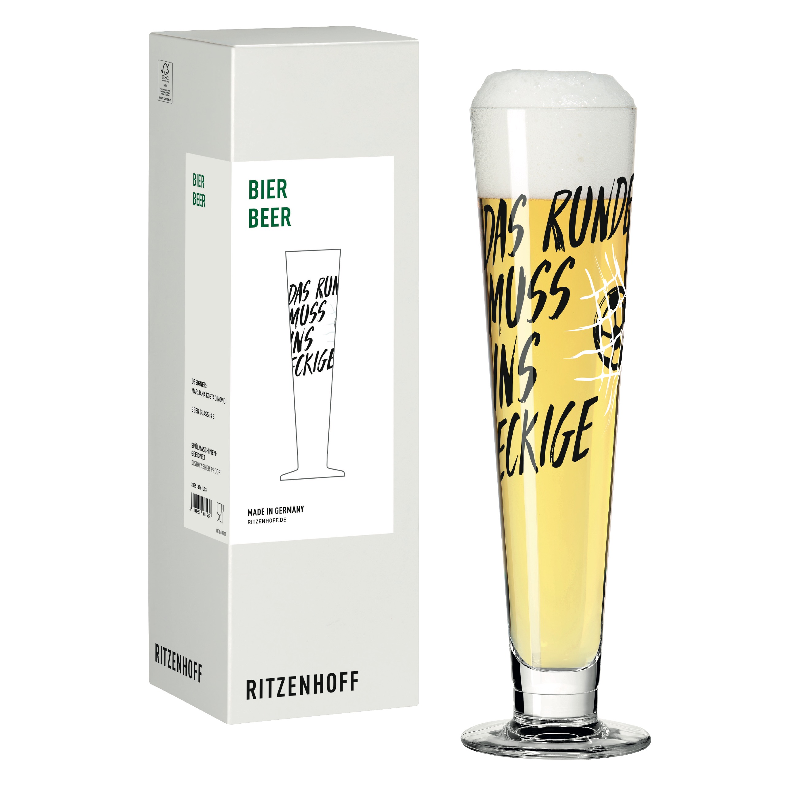 Verre à bière heldenfest 0,4l collection football m. kostadinovic 2025 - ritzenhoff