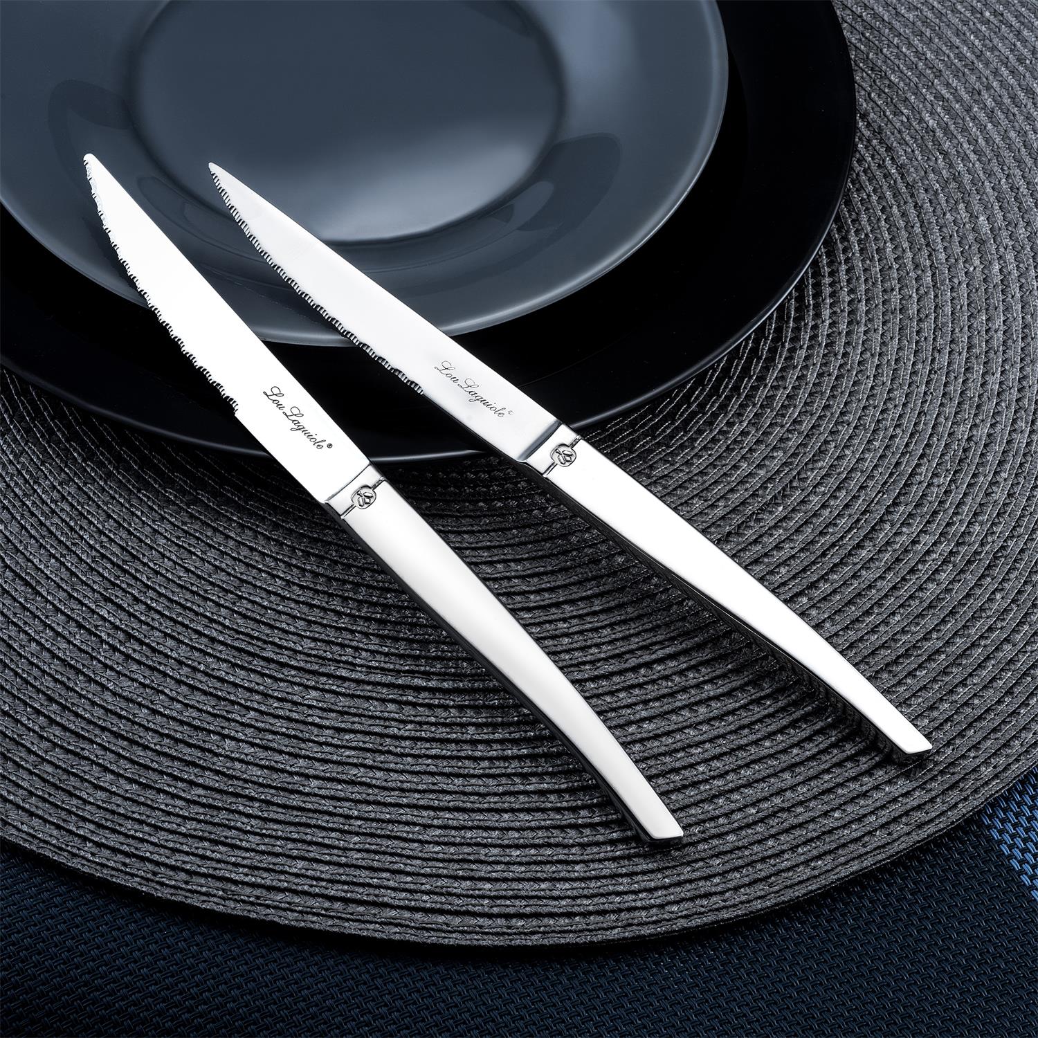 Coffret 6 couteaux à steak jet miroir - amefa