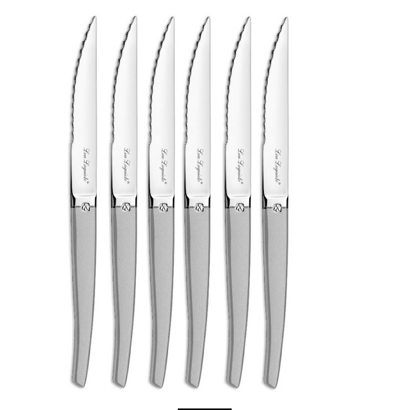 Coffret 6 couteaux à steak jet sable - amefa