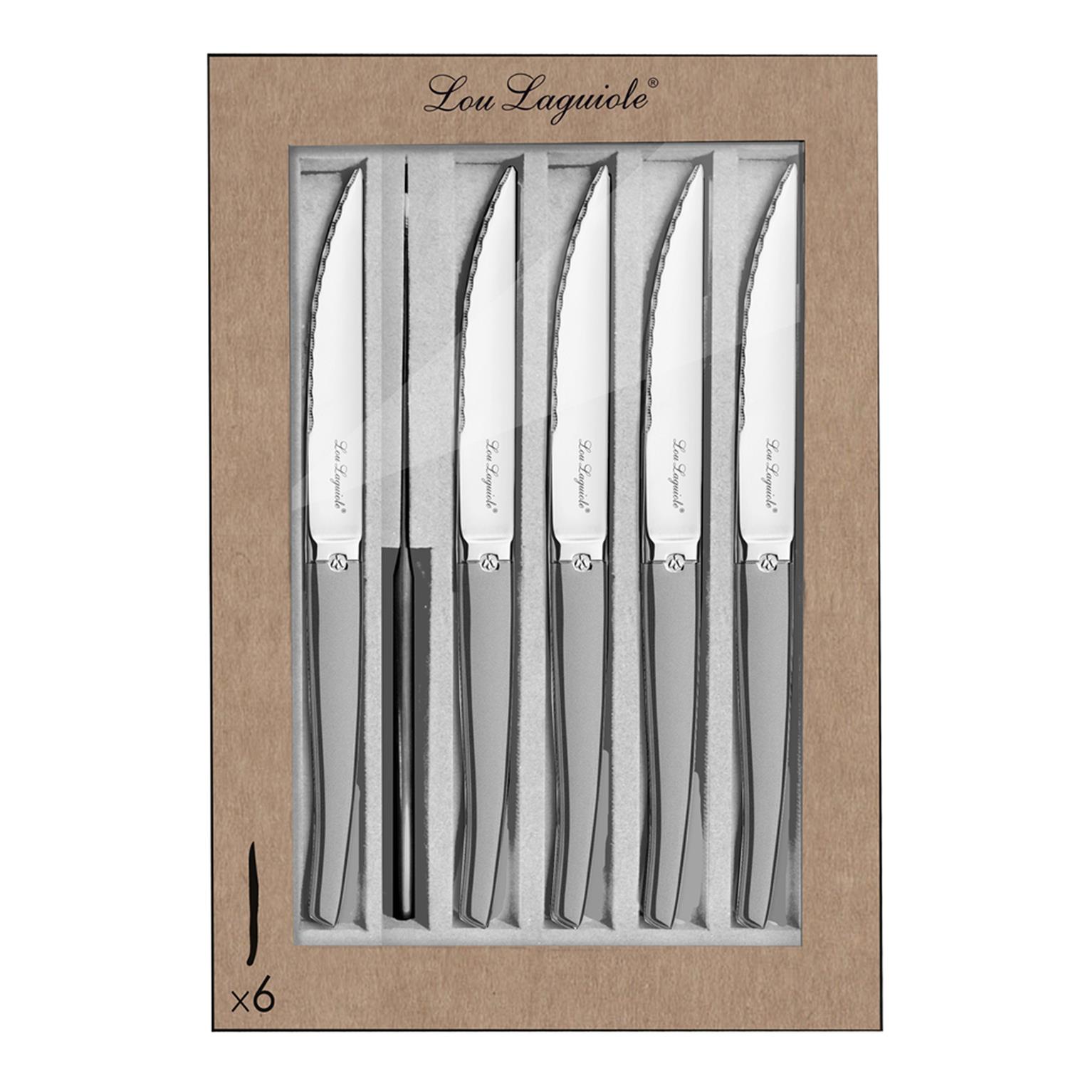 Coffret 6 couteaux à steak jet sable - amefa