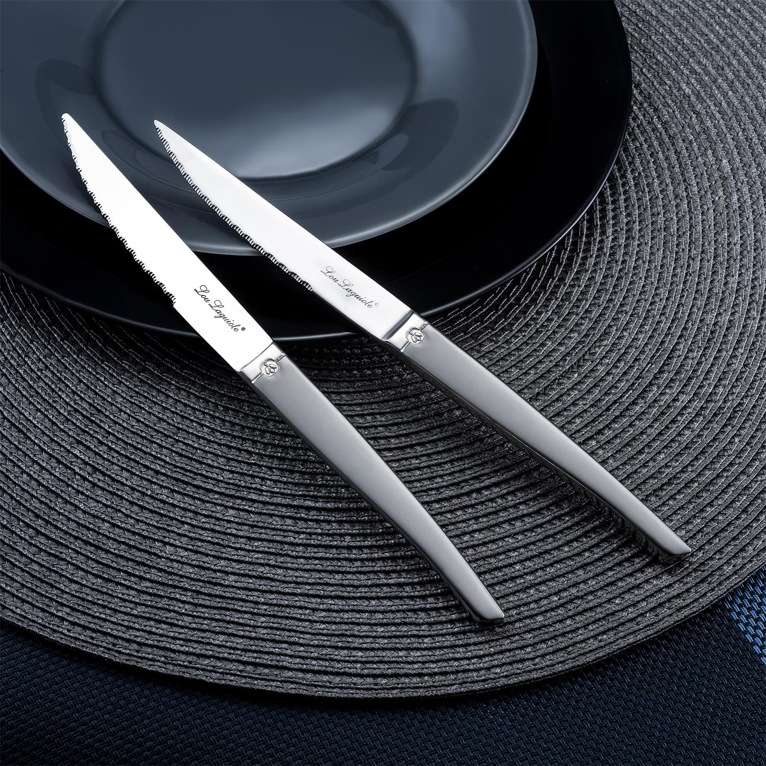 Coffret 6 couteaux à steak jet sable - amefa