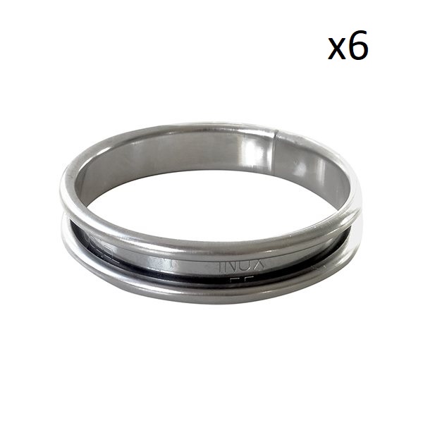 Lot de 6 cercles en inox pour palets bretons - ustensiles a patisserie - gobel
