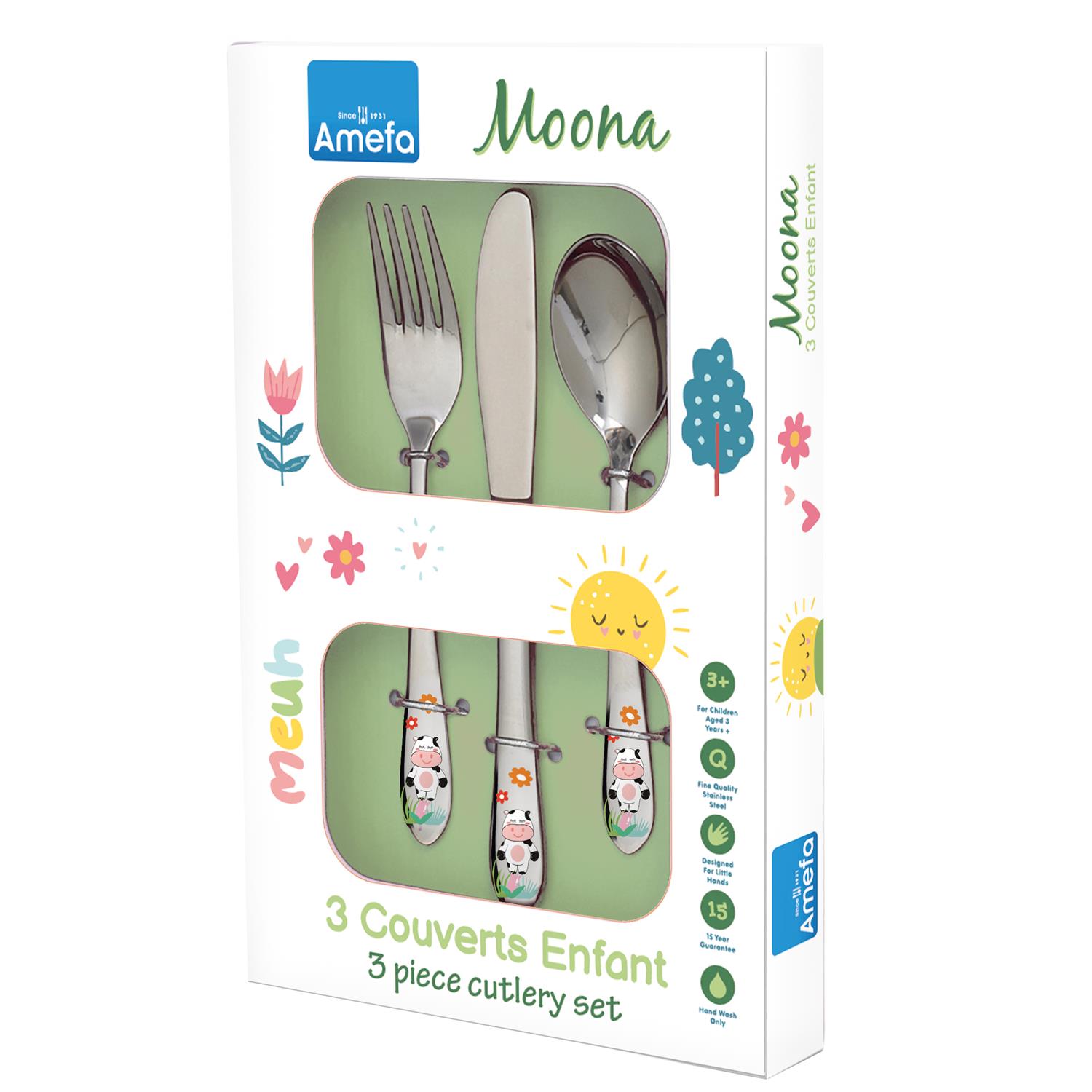 Moona - coffret 3 couverts enfant - amefa 