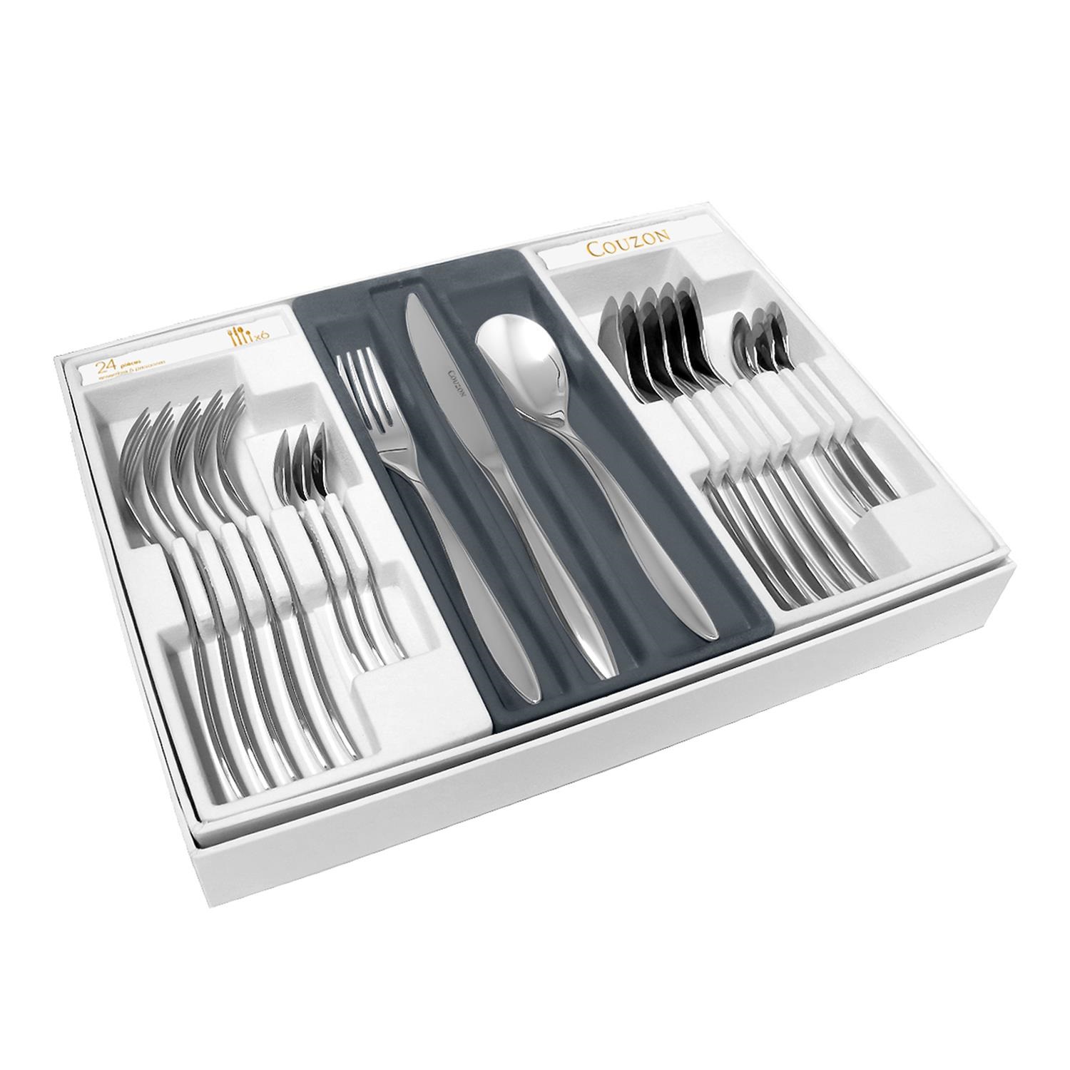 Alkaline miroir - ménagères 24 couverts de table en coffret - couzon 