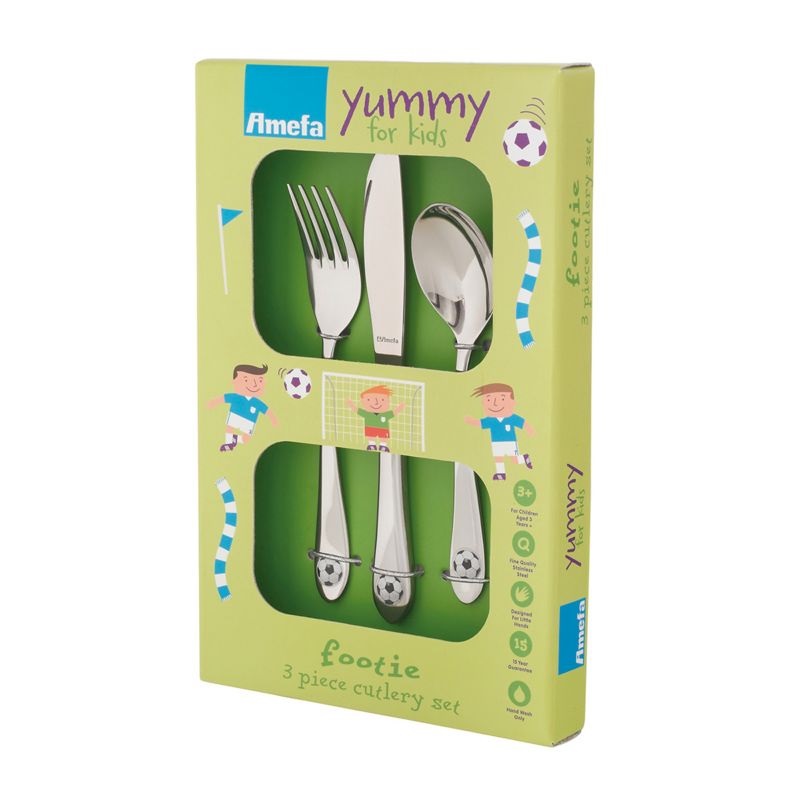 Coffret 3 pieces couverts enfant footie - amefa 