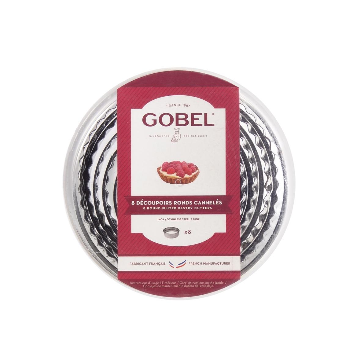 Lot de 8 decoupoirs en inox ronds canneles - gobel