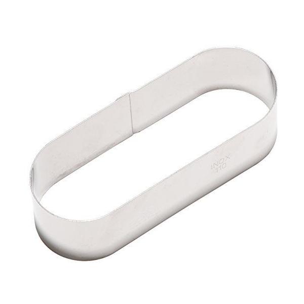 Cercle a patisserie oblong 11 cm x 4 cm h 3 cm inox - gobel