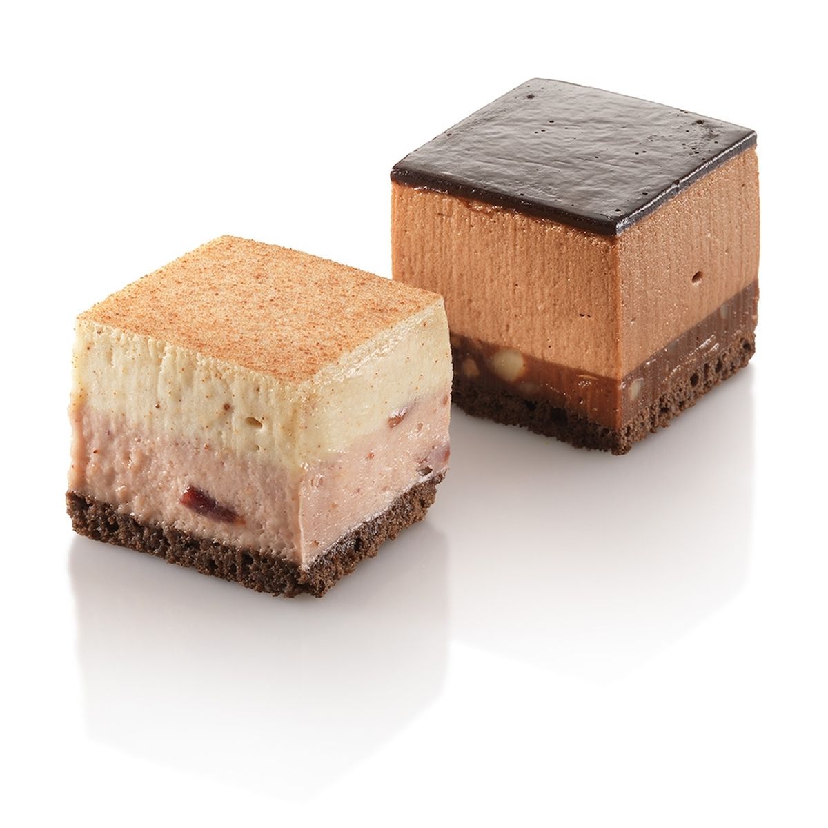 Boîte de 4 carrés à entremets 70 x 70 x 40 mm et poussoir inox - gobel