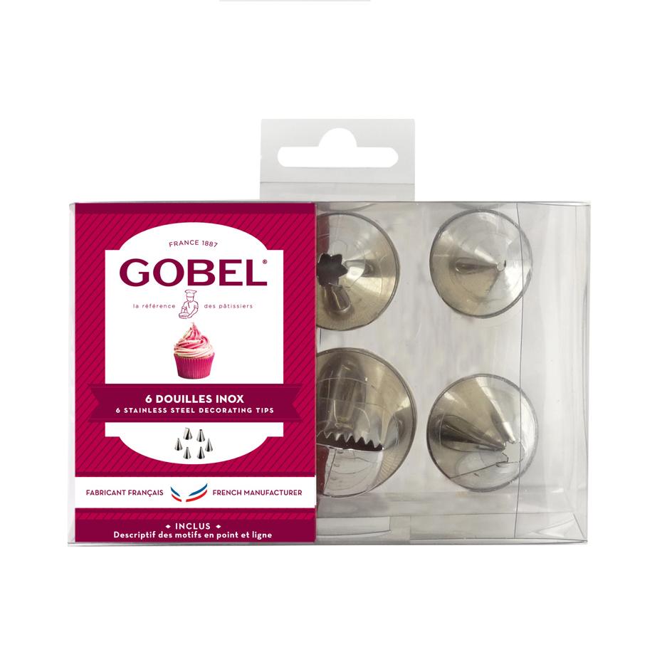 Boite de 6 douilles inox - ustensiles a patisserie - gobel