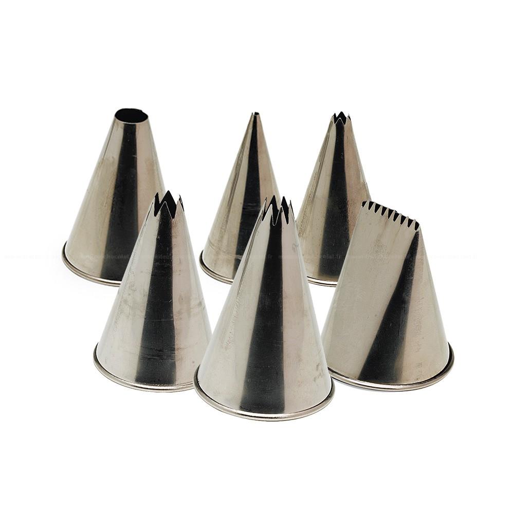 Boite de 6 douilles inox - ustensiles a patisserie - gobel