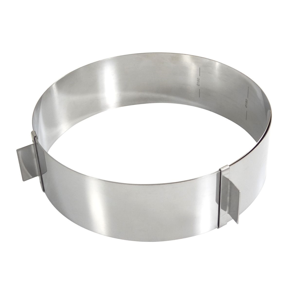 Cercle à pâtisserie réglable en inox h6 cm ø14-28 cm - gobel