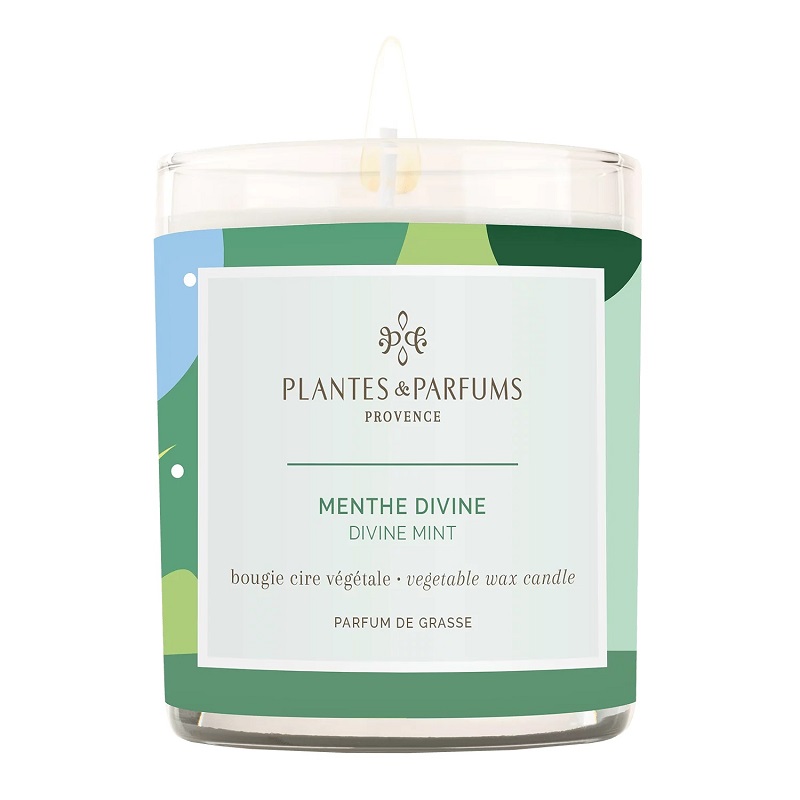Bougie parfumee a la cire vegetale 180g menthe divine - plantes et parfums de provence
