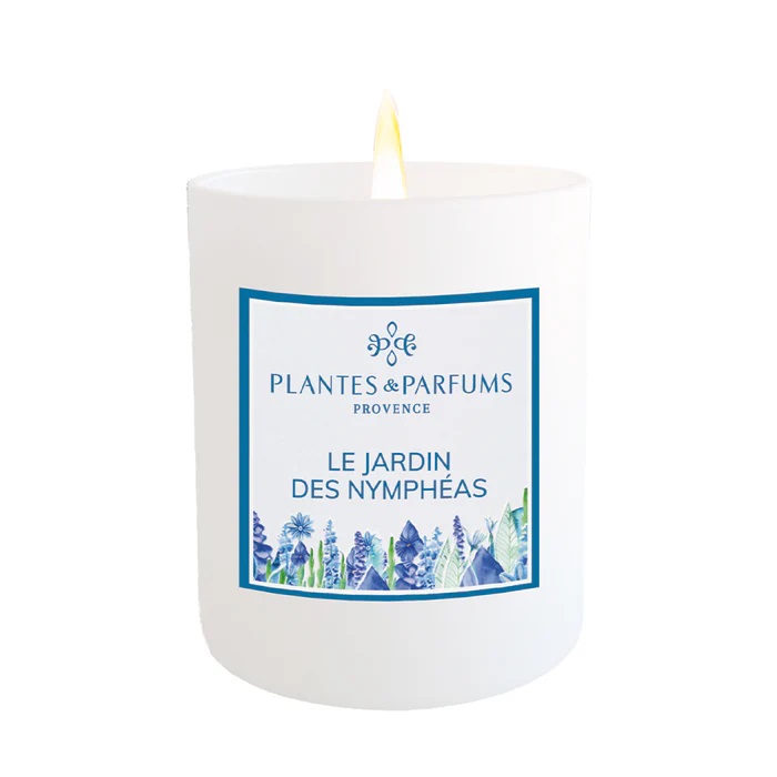 Bougie parfumée à la cire végétale 180g les jardins de nymphéas - plantes et parfums de provence