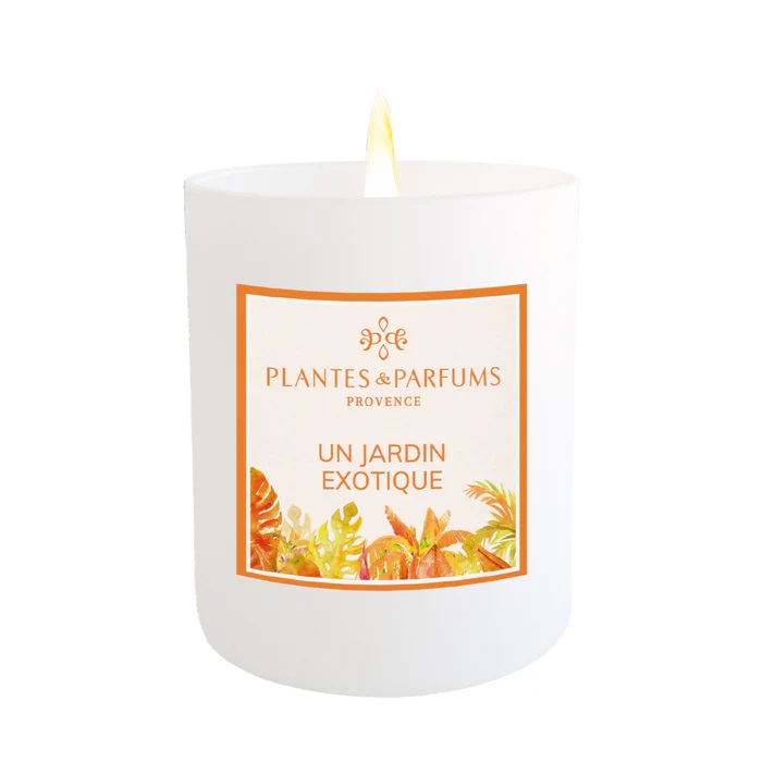 Bougie parfumée à la cire végétale 180g un jardin exotique - plantes et parfums de provence