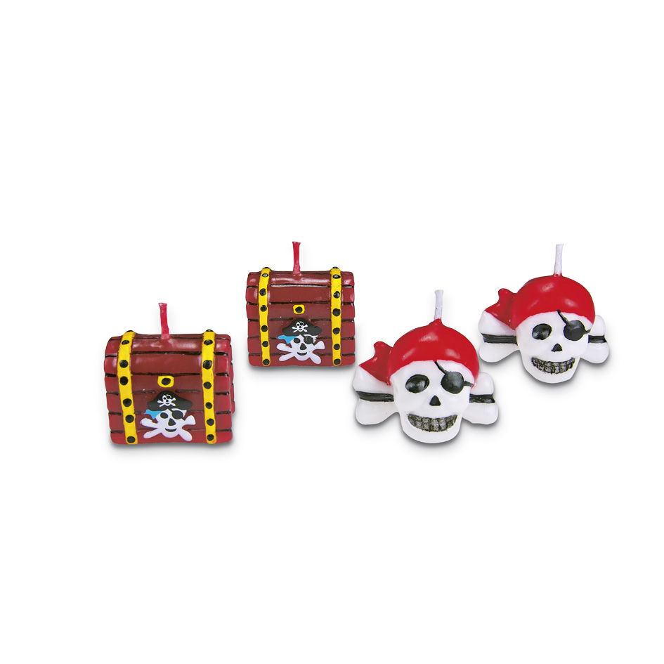 Set de 4 bougies pirate