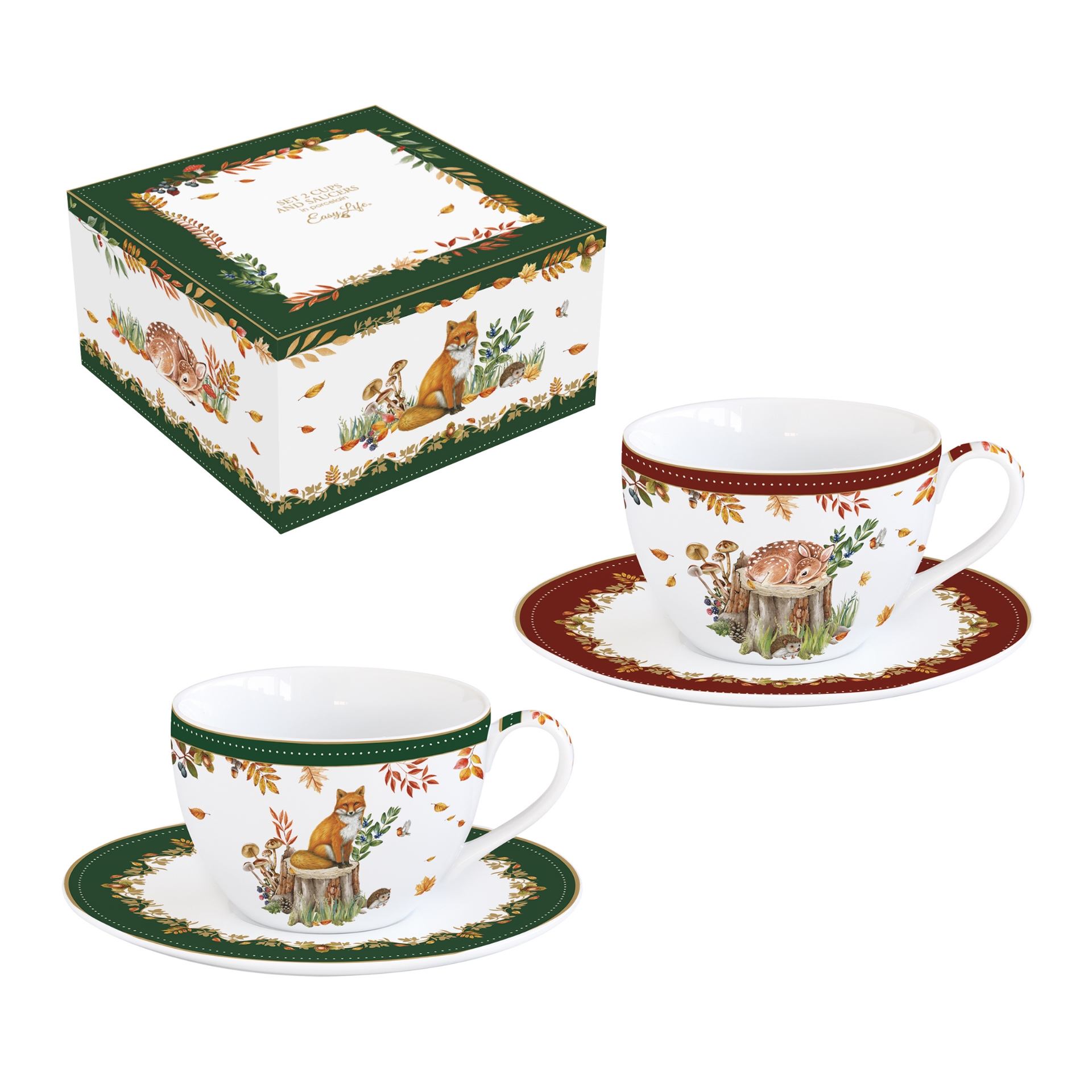 Forst dream, coffret cadeau 2 tasses en porcelaine 24 cl - easylife