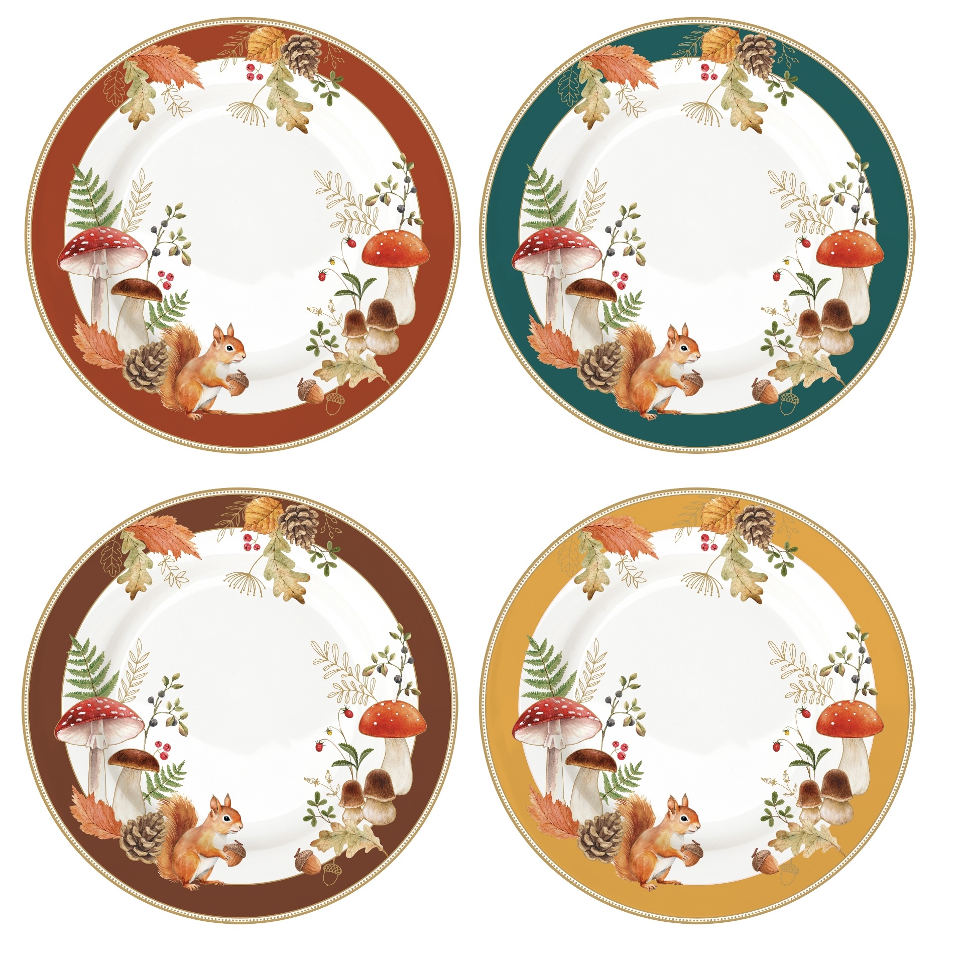 Autumn breeze, coffret 4 assiettes à dessert 19 cm - easylife