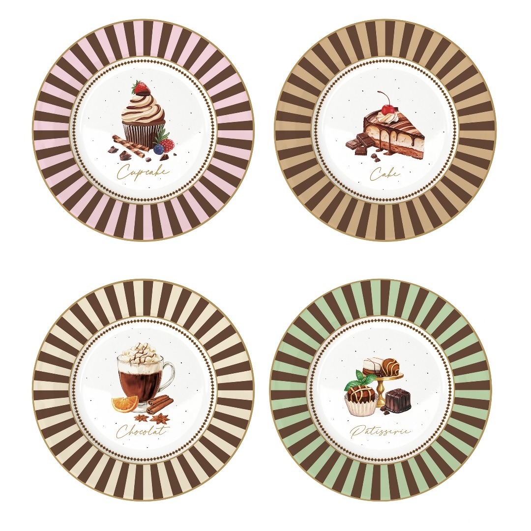 Sweet moments, coffret 4 assiettes à dessert 19 cm - easylife