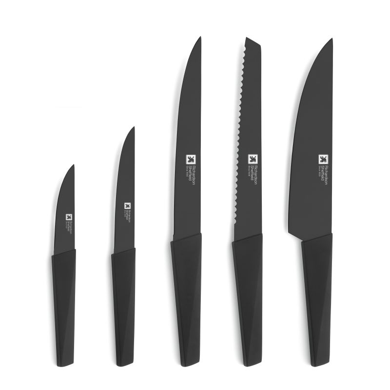 Bloc 5 couteaux edge design noir - richardson 