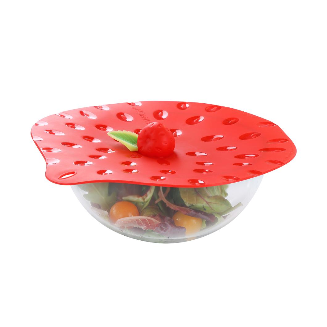 Couvercle hermetique en silicone decor fraise 23 cm - charles viancin