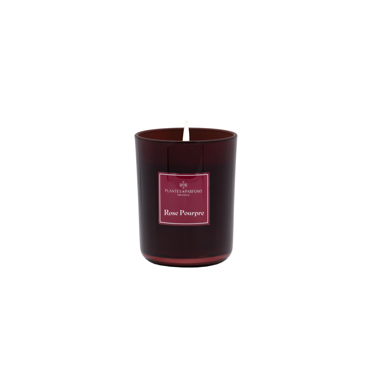 Rose pourpre bougie parfumée à la cire végétale 420g parfum de prestige - plantes et parfums de provence