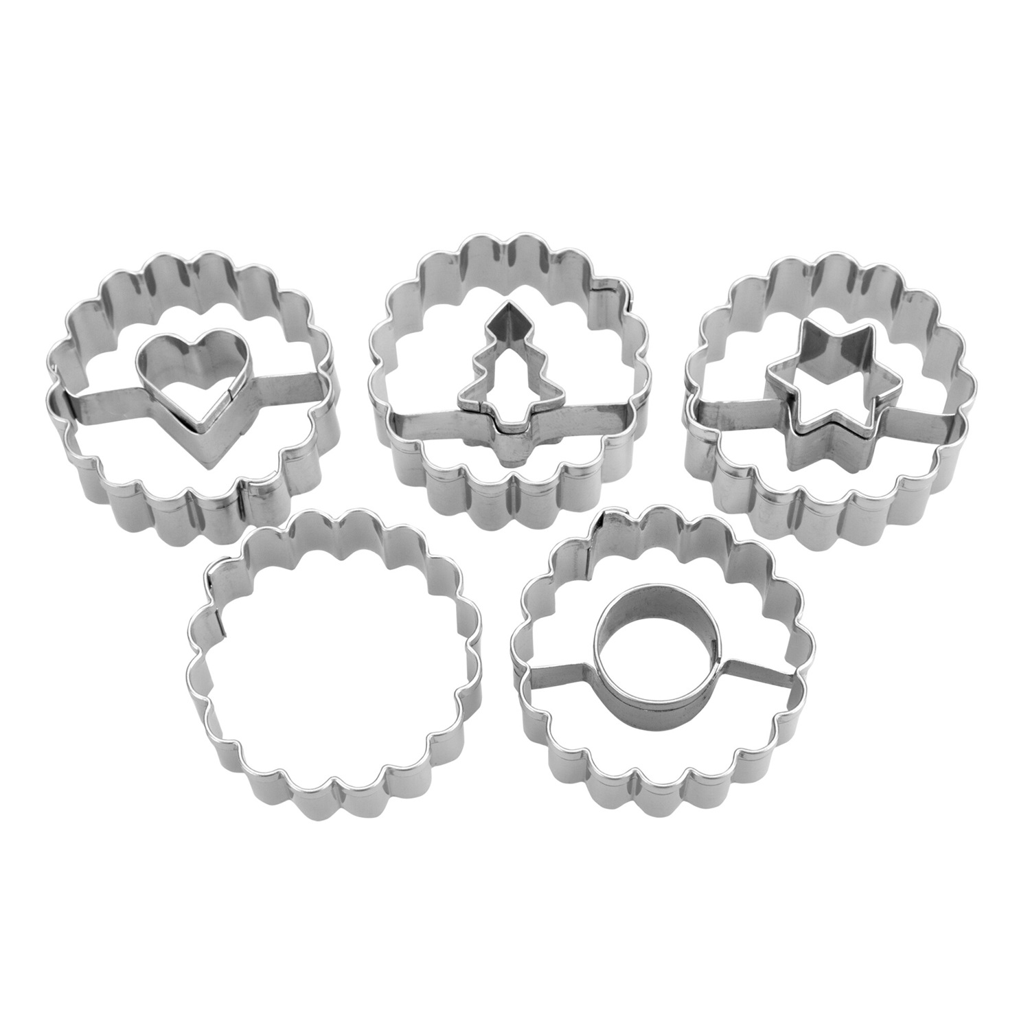 Set de 5 emporte-pièces linzer spitzbub – ondulé ø4 cm - stadter