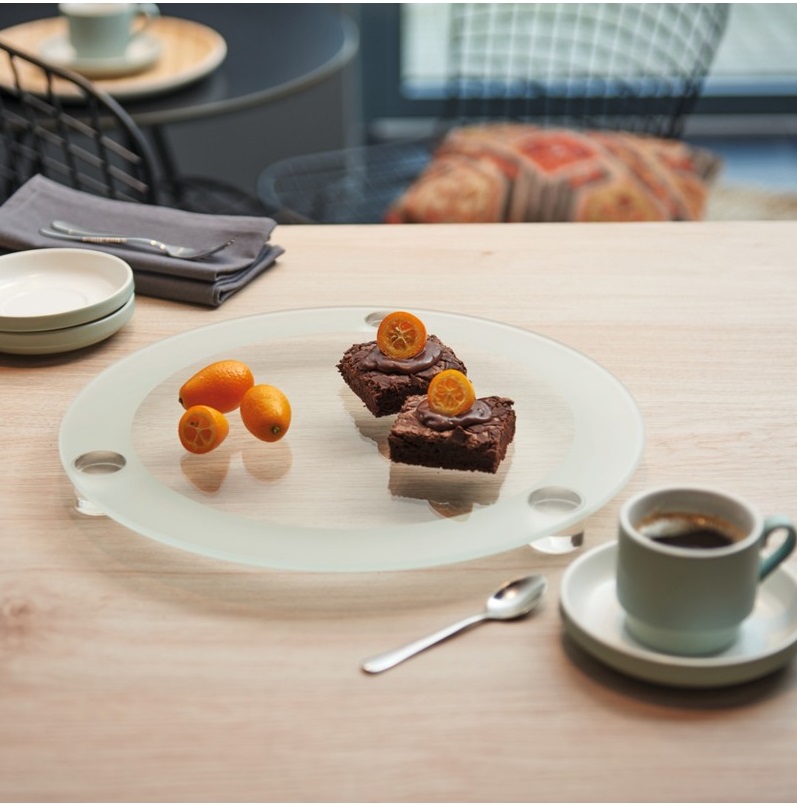 Plat a tarte en verre 33 cm spirit - leonardo