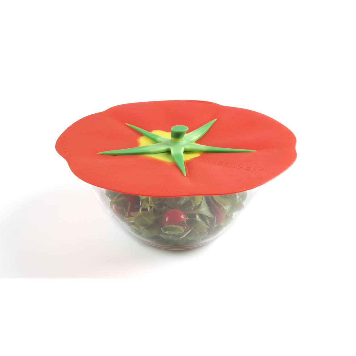 Couvercle hermetique en silicone decor tomate 15 cm - charles viancin