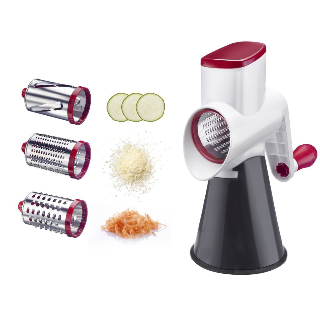 Set économique 3en1 râpe à tambour »scharfe herta« + acessoires à jus et kit hachoir à viande et filière à spritzbredele - westmark