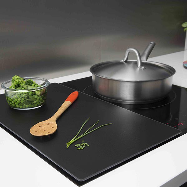 Planche de protection pour plaque de cuisson 50 x 28 noir pebbly - n2j