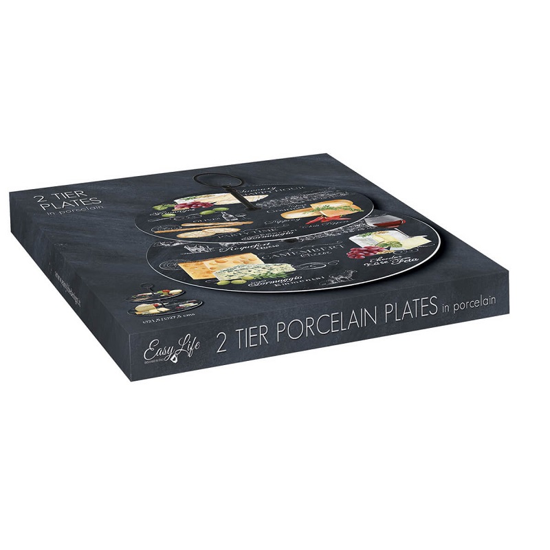 Serviteur muet world of cheese 2 plateaux 21,5 et 27,5 cm - easylife