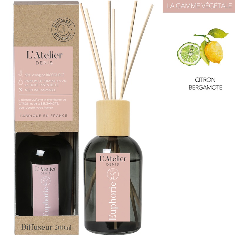 Diffuseur de parfum d'interieur bouquet parfume euphorie 200 ml - l'atelier denis