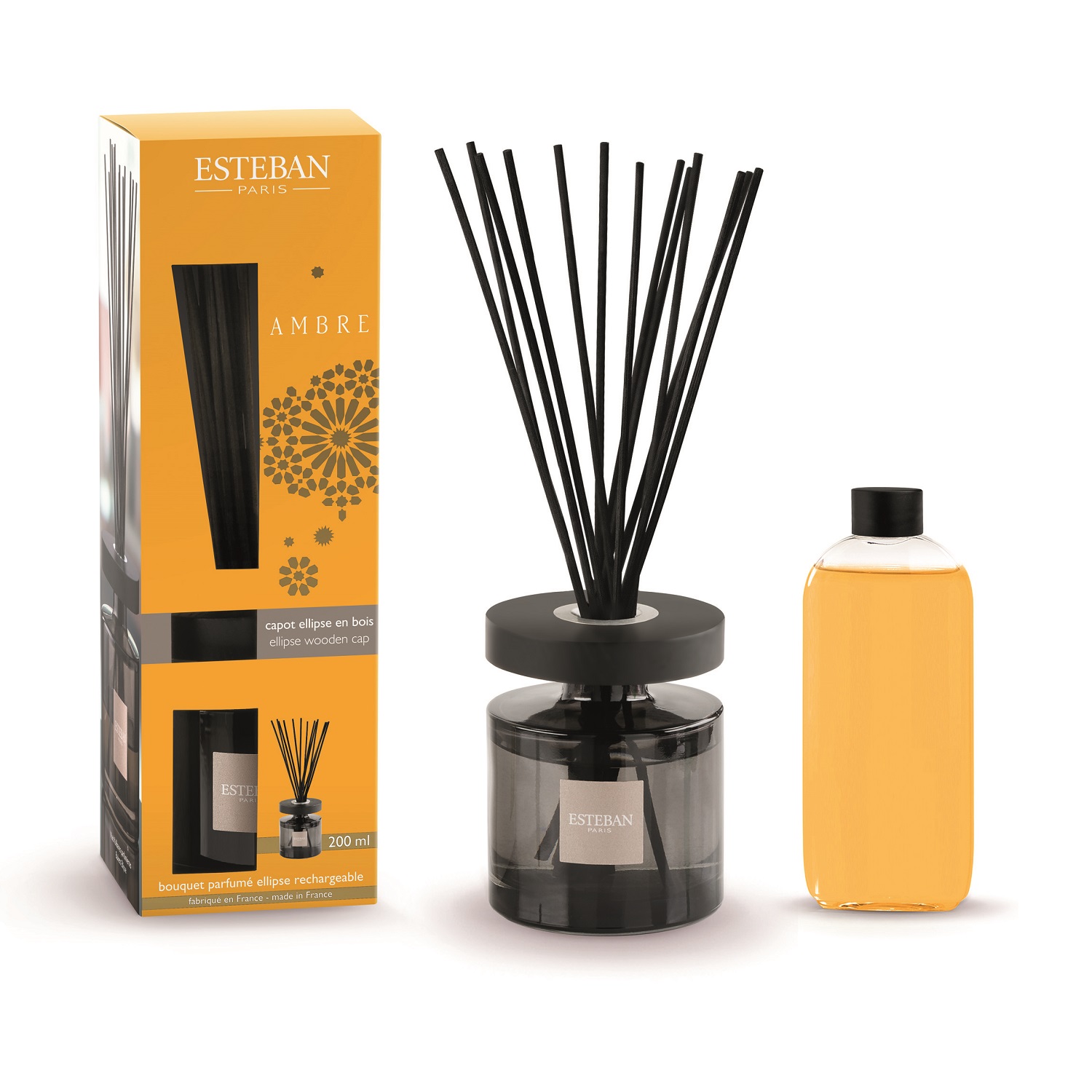 Ambre, bouquet parfumé ellipse 200ml - esteban