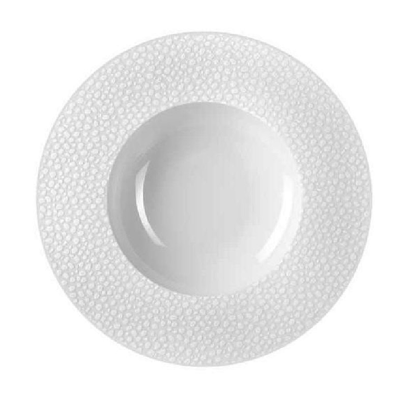 Lot de 6 assiettes creuses a aile 23 cm baghera blanc - medard de noblat