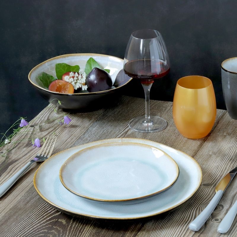 Lot de 6 assiettes creuse gourmet 19,5 cm shadow aqua - medard de noblat