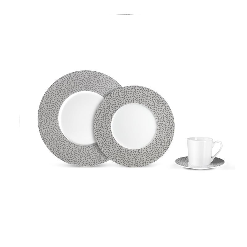 Lot de 6 assiettes dessert baghera platinum - medard de noblat