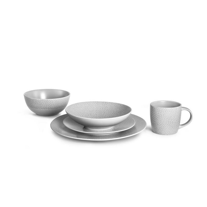Lot de 6 assiettes dessert 19 cm stone gris clair - medard de noblat