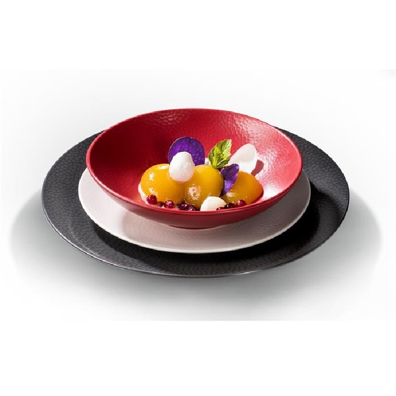 Lot de 6 assiettes dessert 20 cm stone rouge - medard de noblat
