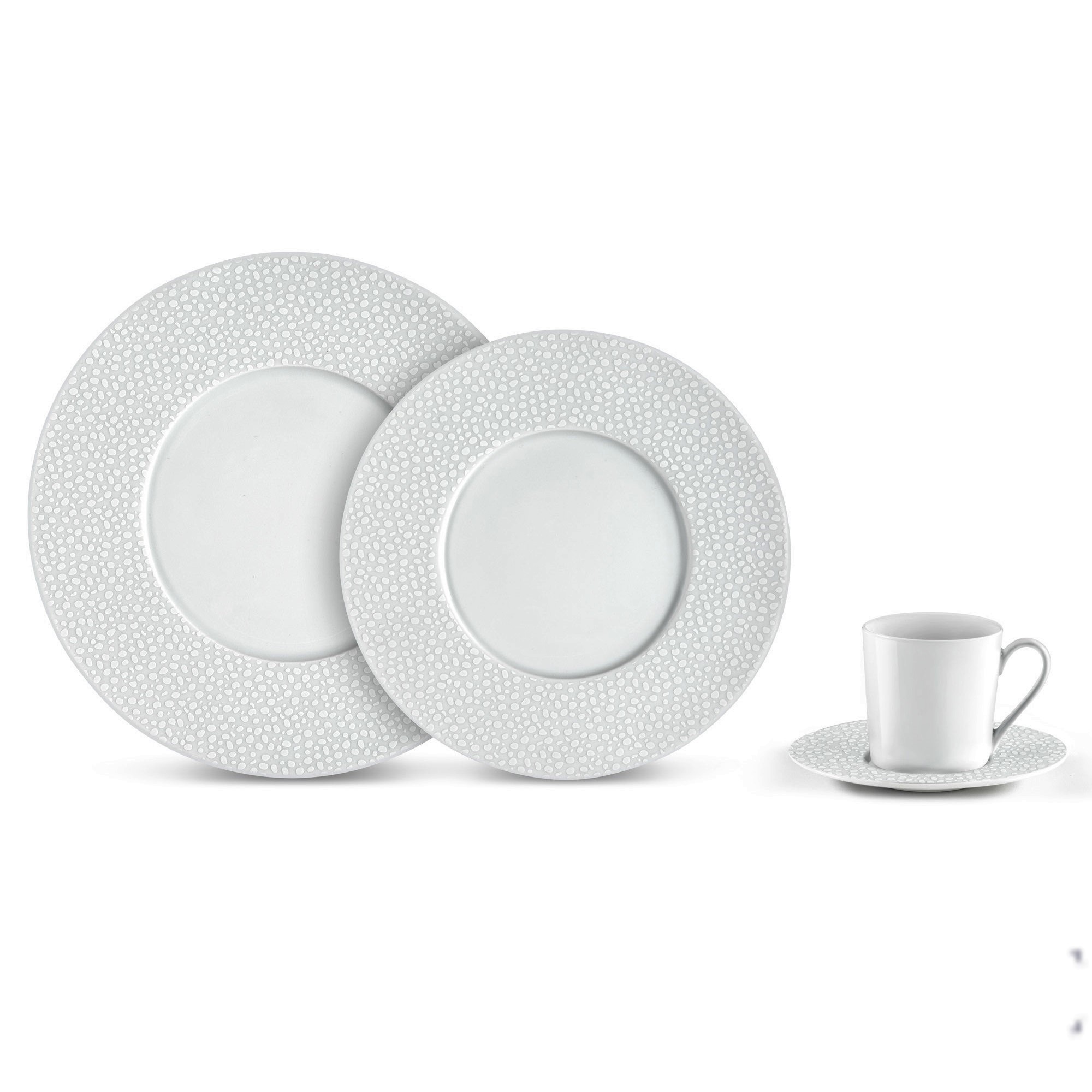Lot de 6 assiettes plates 27 cm baghera blanc - medard de noblat