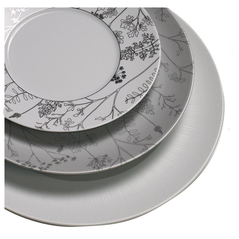 Lot de 6 assiettes de presentation en porcelaine fine 31.5 cm ombelles - medard de noblat