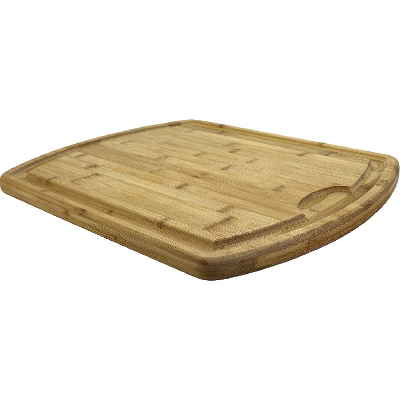 Billot de boucher en bambou avec rigole 50 x 40 x 2,5 cm - totally bamboo