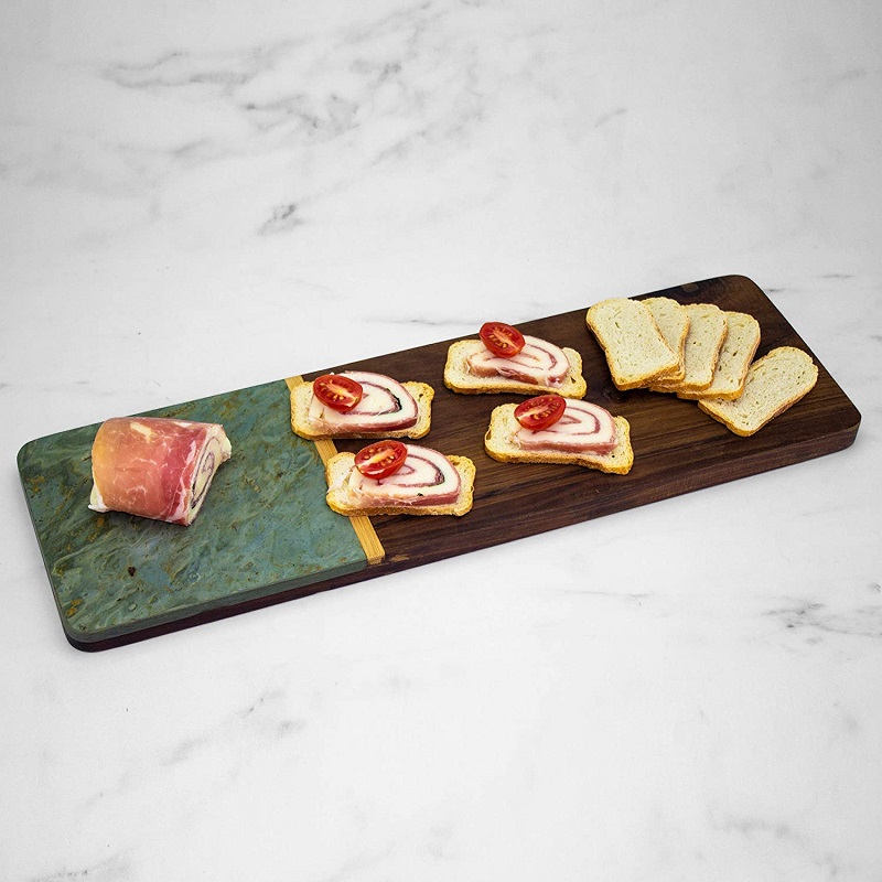 Planche de service bistrot bois et ardoise 48,2 x 15,2 x 1,9 cm - totally bamboo