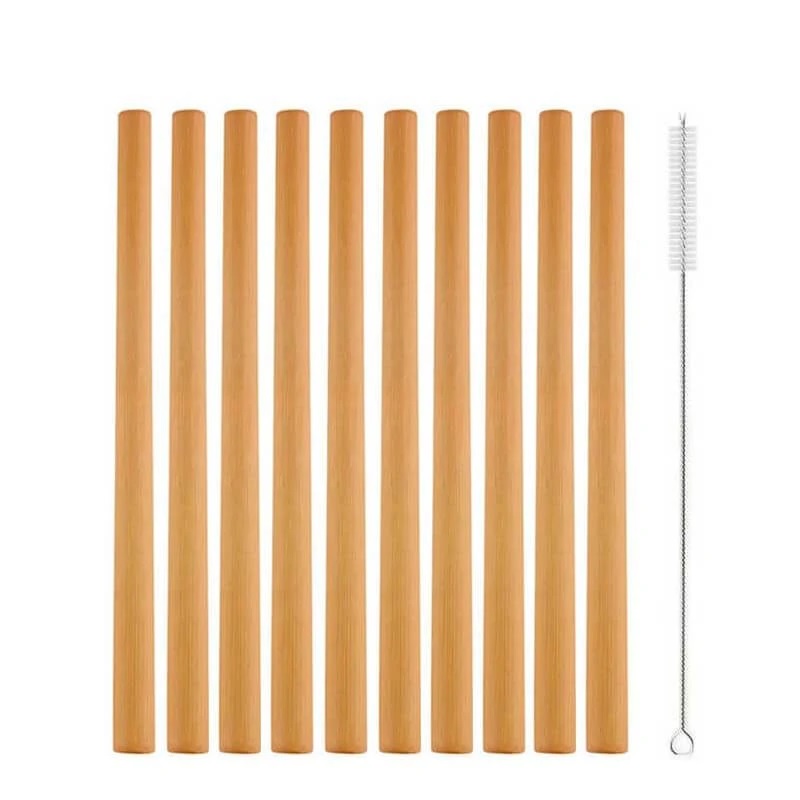 Lot de 10 pailles en bambou reutilisables 20 cm - totally bamboo