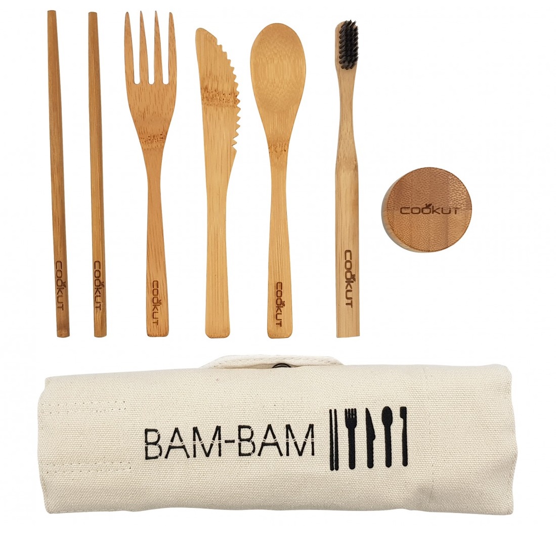  kit couverts de table en bambou reutilisable - cookut